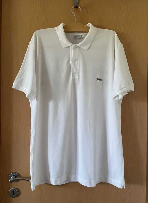 Tricou alb polo Lacoste, marimea XL