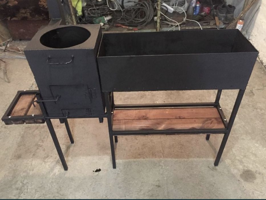 Мангал с печью под казан