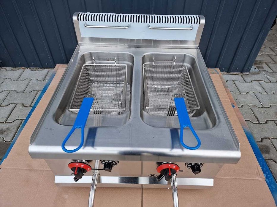 Friteuză pe gaz GPL dublă 15L+15L NOUA cu robineti