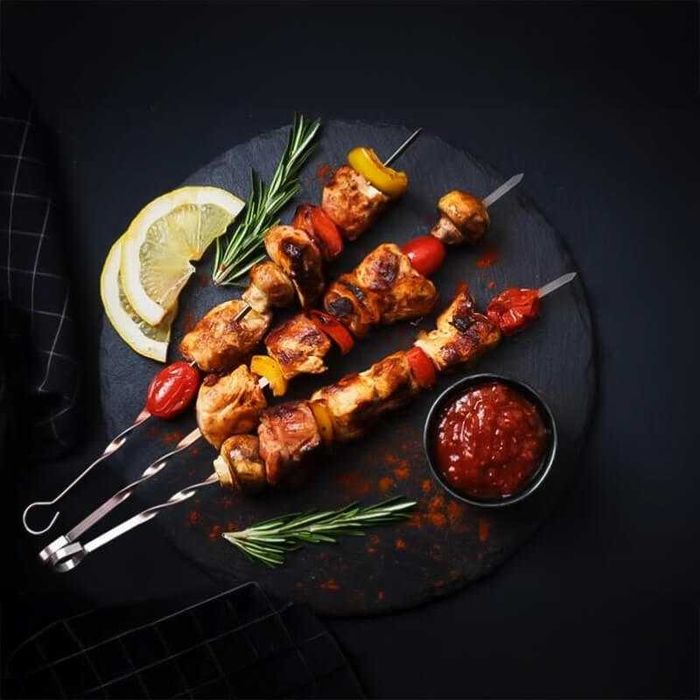 Шишчета от неръждаема стомана, 6 броя, 45 см, за многократна употреба