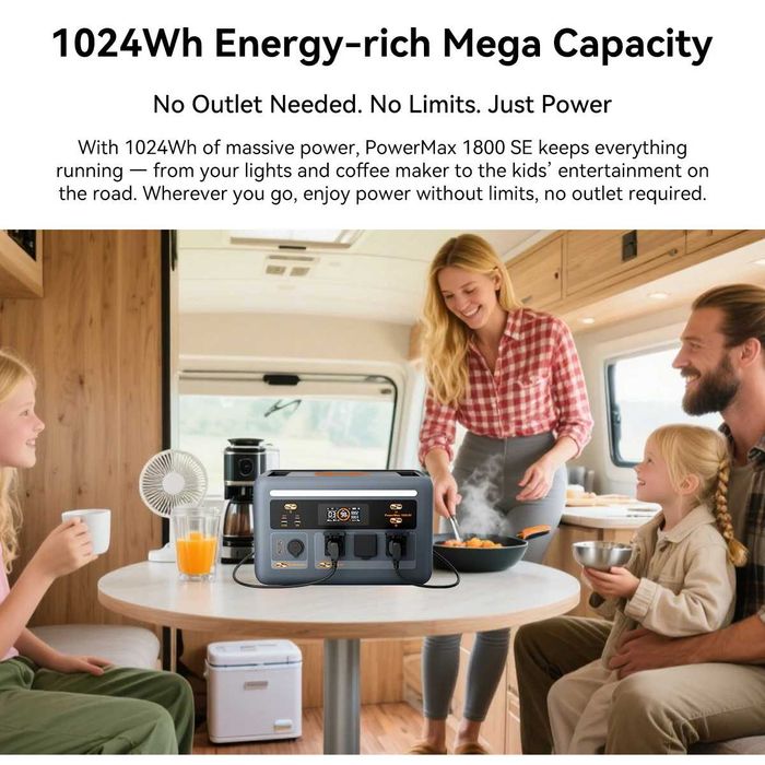 OSCAL PowerMax 1800SE – Преносима зарядна станция 1800W 1024Wh LiFePO4