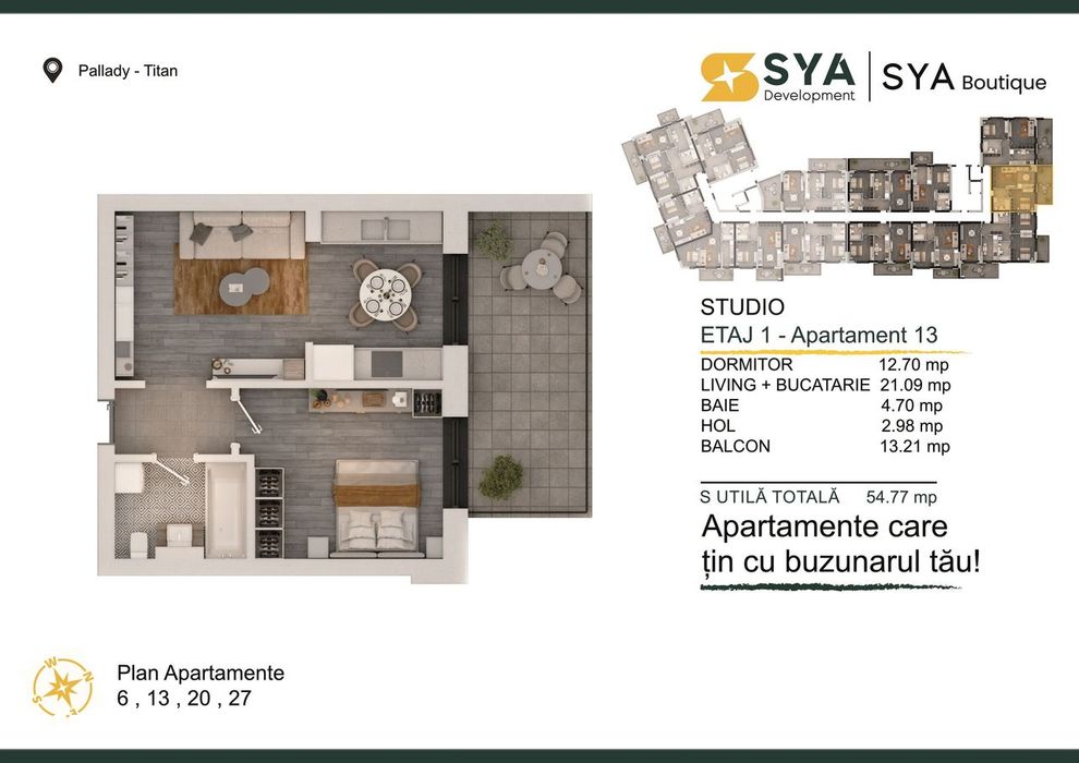 Ap.2cam. Living Open-Space / Loc De Parcare Inclus!