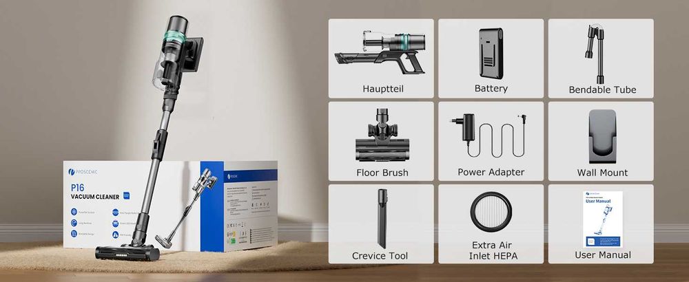 Безжична прахосмукачка Proscenic P16, 55KPA НОВА