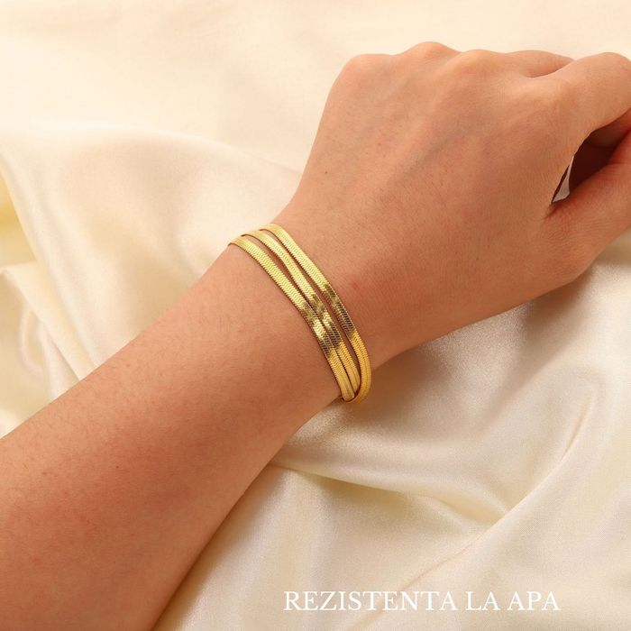 Bratara Premium Placata Aur 18K - Snake Triplu, Set Cadou