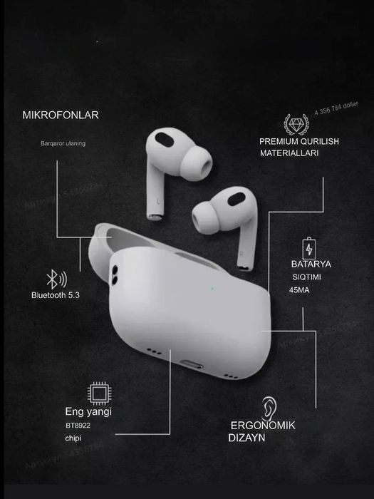 Новый  AirPods Pro 3 .pro 2 100% original  +Доставка