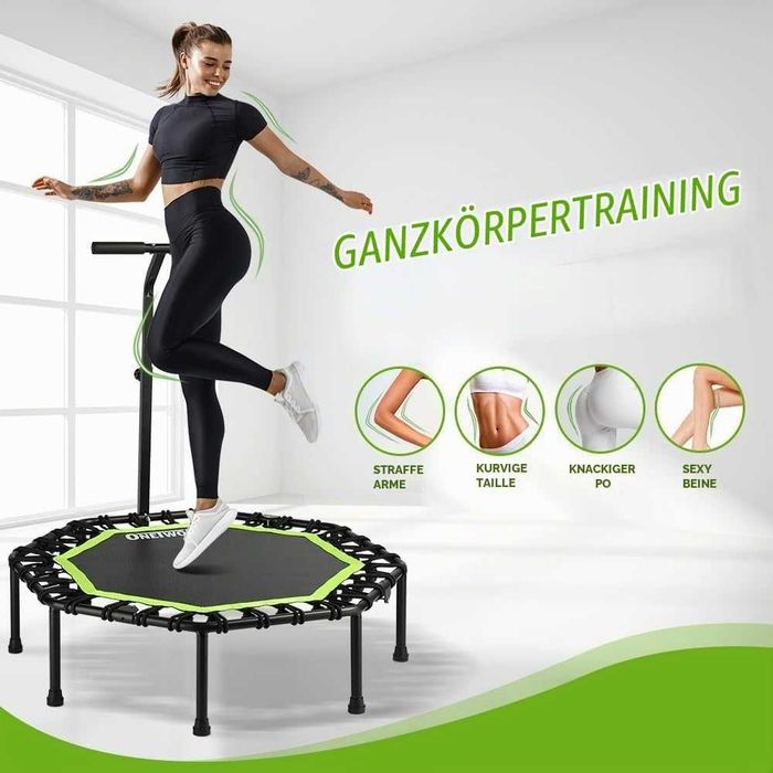 Trambulină pliabilă pentru adulți ONETWOFIT, mini-trambulină de fitness (101/107/114 cm)