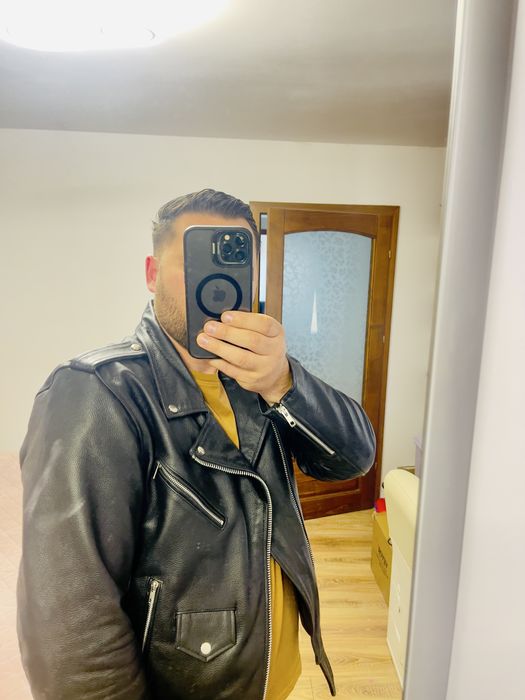 Geaca piele moto cu protectii