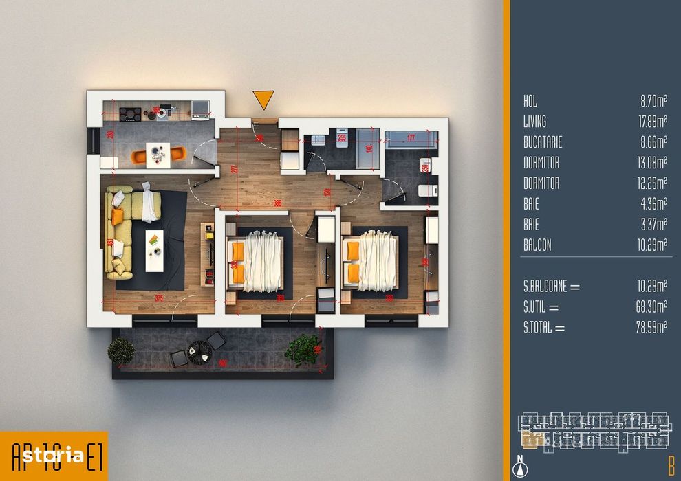 Apartament 3 camere decomandat,Cel mai mic pret,Pallady rezidential — fotografia 1