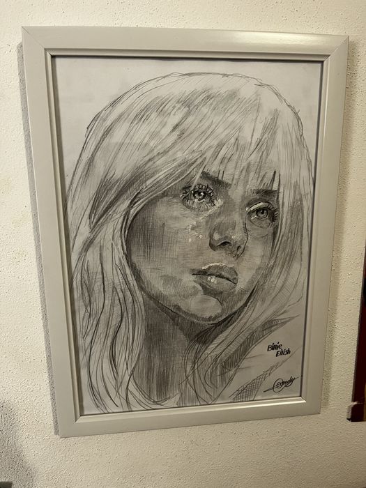 Original Billie Eilish Hand-drawn Portrait