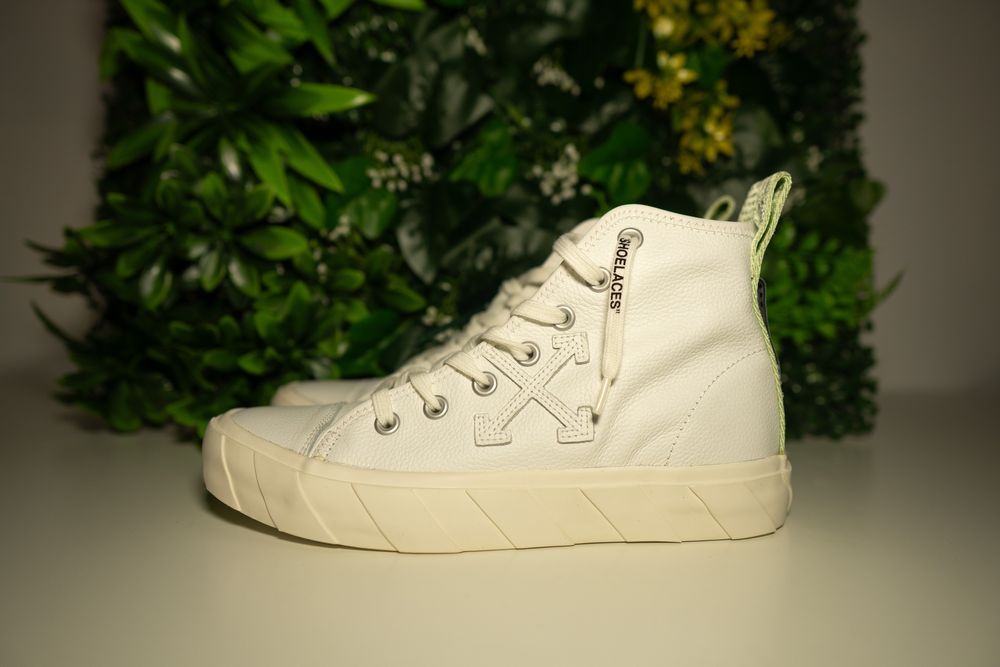 OFF-WHITE Mid Top Vulcanized Leather White | 41 fit 42 + FACTURA