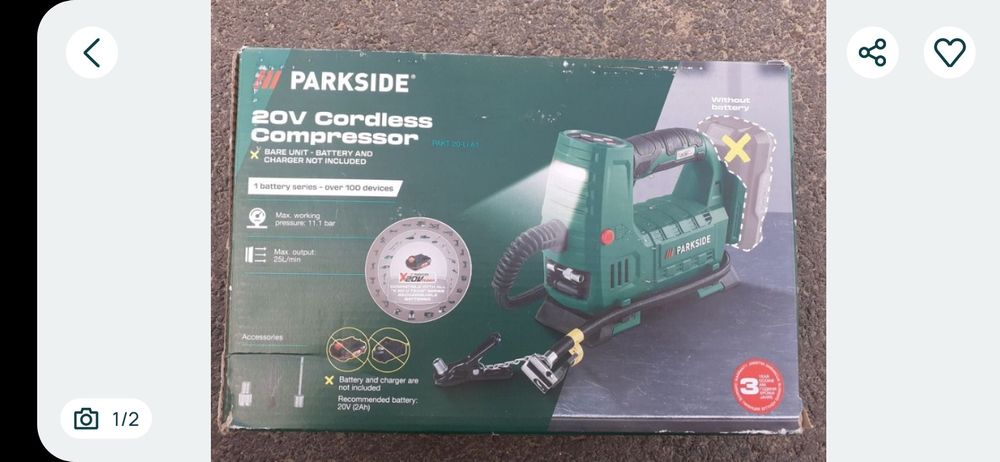 Compresor 20v parkside
