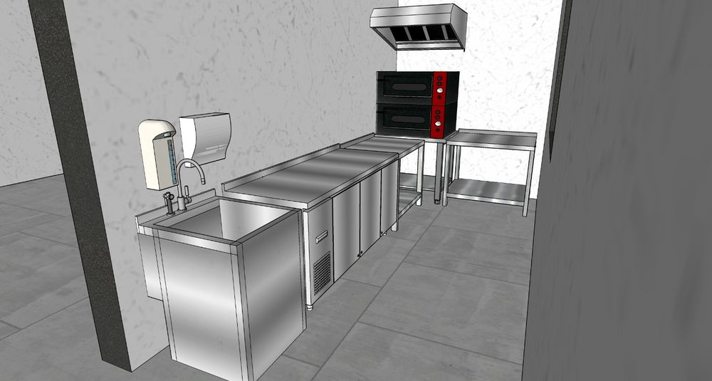 3д расстановка кухни