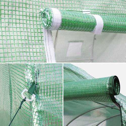 Solar de grădină 12x4x2.5m, polietilenă 240 g/m2, rezistentă la UV, țeavă 32 * 1.2mm