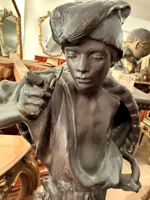 Statueta Bronz Masiv Semnata 60 cm