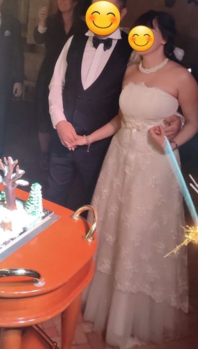 Rochie mireasă dantela si tulle