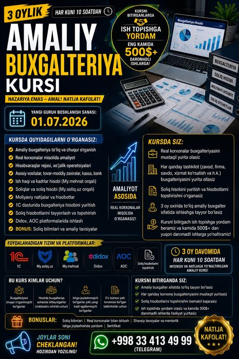 Amaliy buxgalteriya kursi