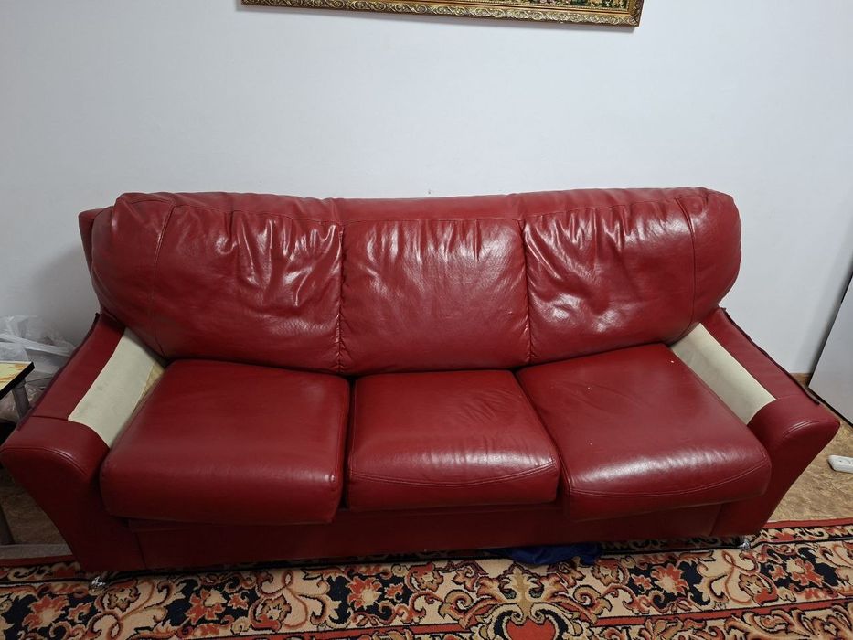Диван кожаный  крепкий