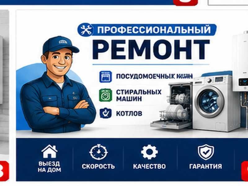 Ремонт посудомоечных и стиральных машин, а также котлов