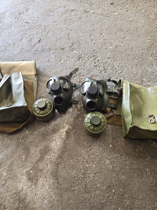 Masca De gaze model Militar completa cu filtru și geanta