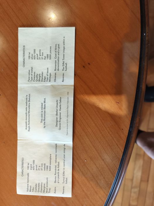 Medalie Campionatul mondial de fotbal Franța 1998