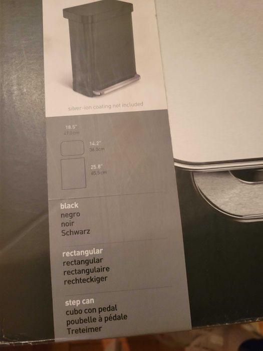 Педална кофа 55L неръждаема стомана - simplehuman матово черна