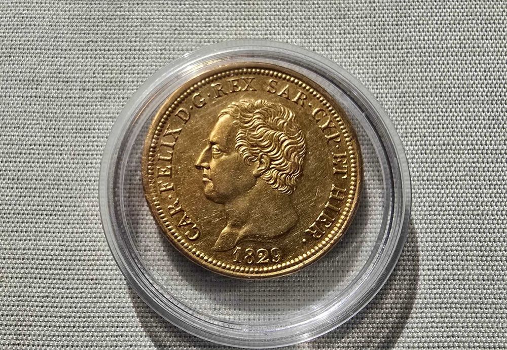 25.80 гр. Златна Монета 80 Италиански Лири Карло Феличе 1829