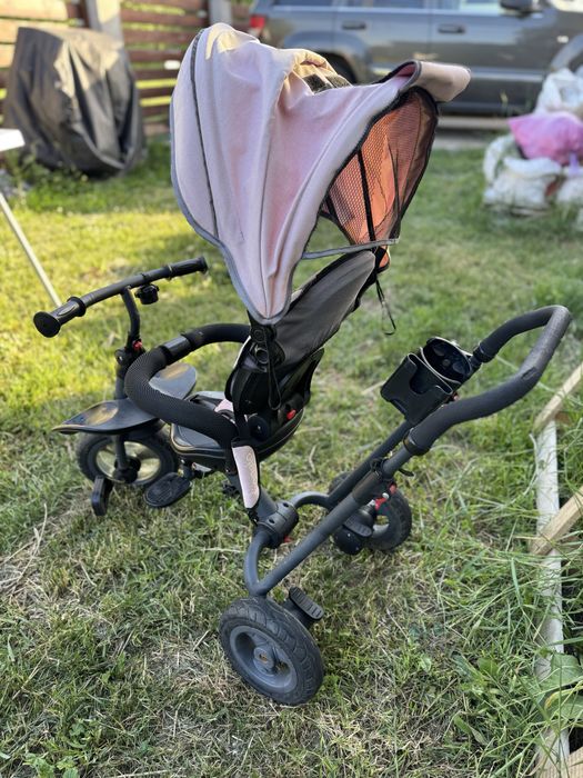 Tricicletă pentru copii cu mâner parental și copertină