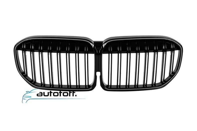 Grile duble iluminate compatibile cu BMW Seria 7 G11 G12 Facelift (20-22) Negru lucios cu LED
