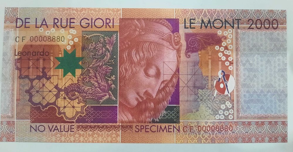 Банкнота -  Леонардо да Винчи