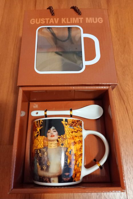 Vând Cană „Judith” – Gustav Klimt, cu lingura, Nou