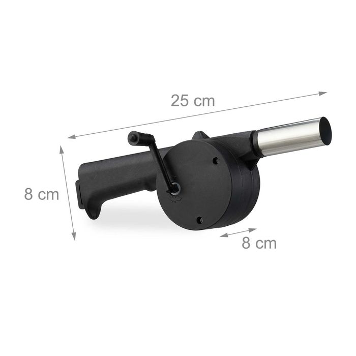 Suflanta manuala de aer pentru gratar sau semineu cu manivela 8x25 cm