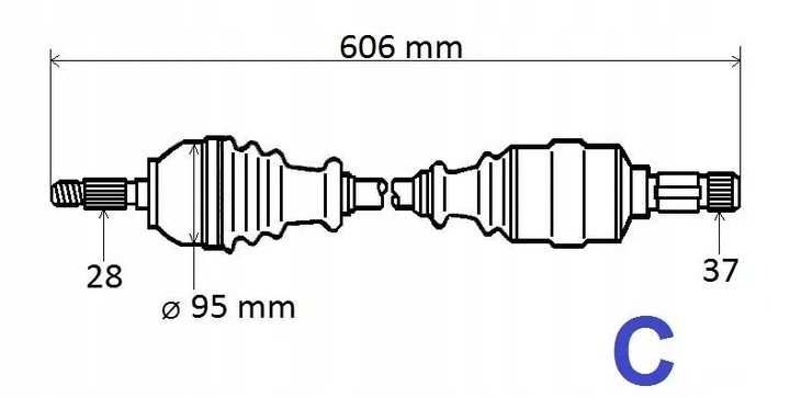 Полуоска PEUGEOT 308 II 2.0HDI AUTOMATIC 150PS/180PS 2013- LH