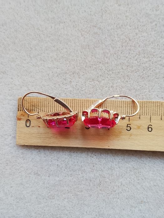 Серьги 583*СССР рубин