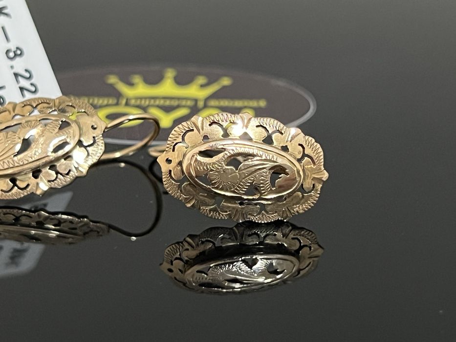 Bijuteria Royal CB : Cercei model vintage aur 14K 585   3,22 gr