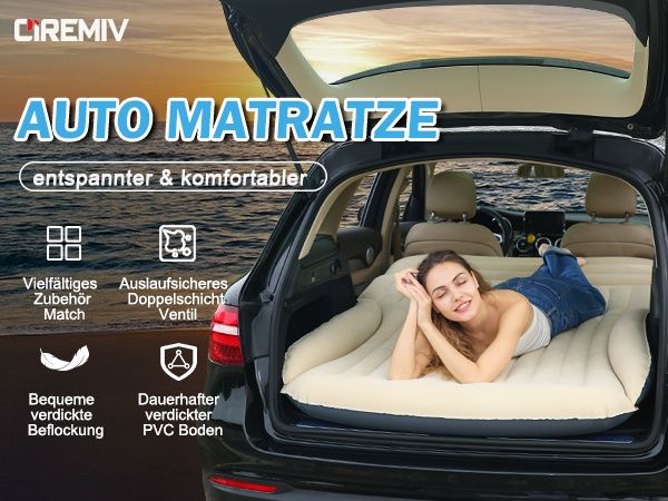 Надуваем матрак за багажник на автомобил 195x130x15см + помпа и аксесоари