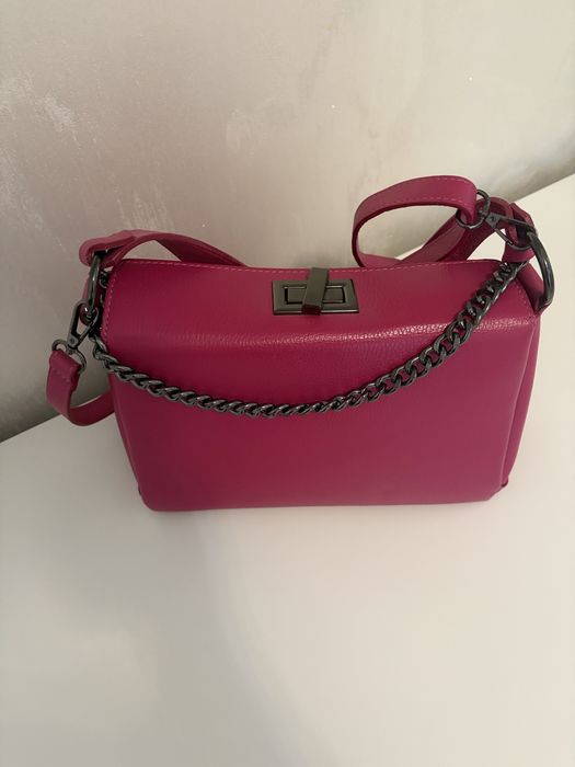 Poseta piele fucsia