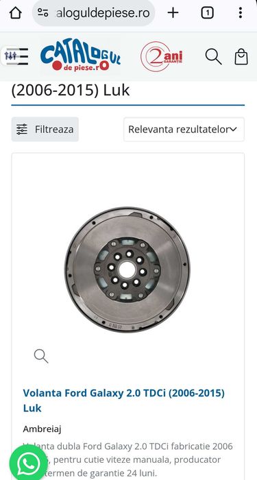 Volanta LUK noua 2.0 TDCi Ford Galaxy 2 C/S Max Focus 2 Kuga 1 Mondeo4