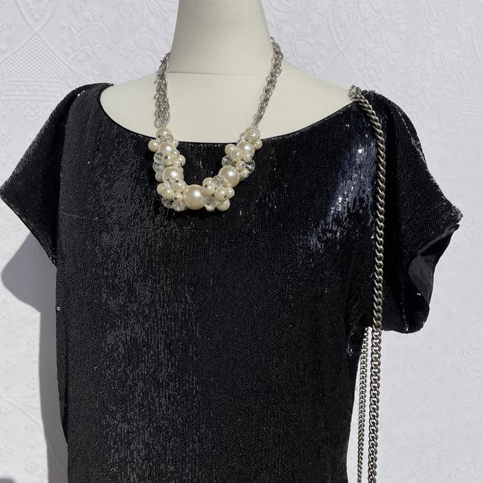 Rochie mini cu paiete negre-Stefanel, mărimea M