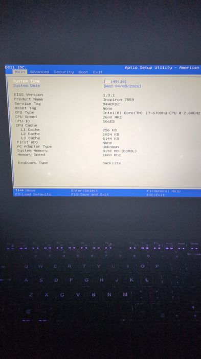 Laptop DeLL 7559, i7 6700HQ, 8 GB Ram, Video NVIDIA 960m 4gb DDR5