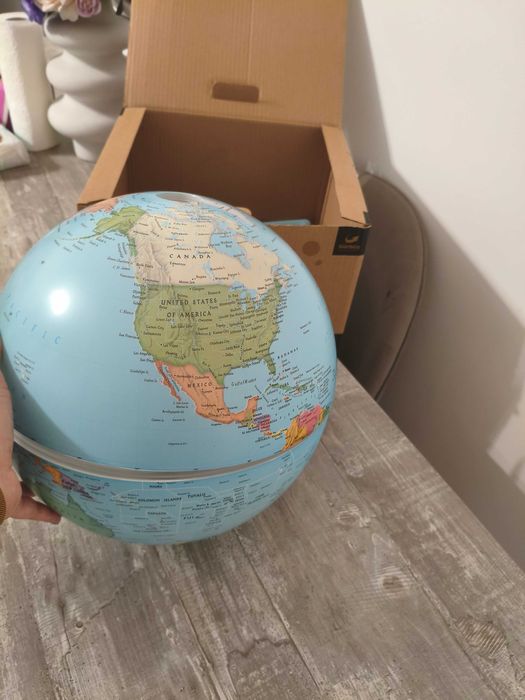 Glob pământesc TOPGLOBE 30 cm hartă politică in engleză, suport inclus