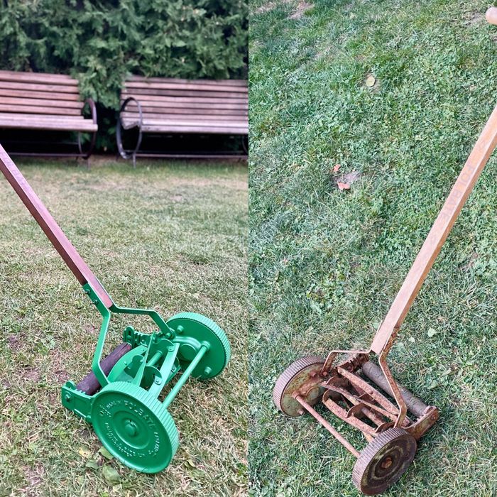 Masina de tuns gazon Vintage -elicoidala, cu tavalug