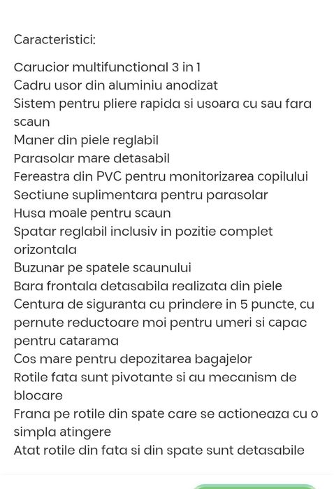 Vând căruț bebe 3 în 1