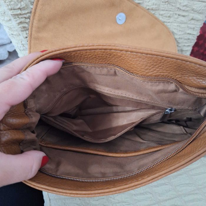 Нова кафява чанта с дълга дръжка