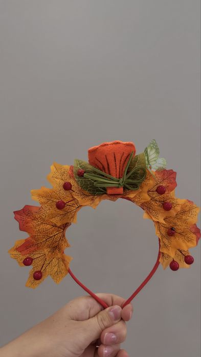 Ободок осенний , бантики