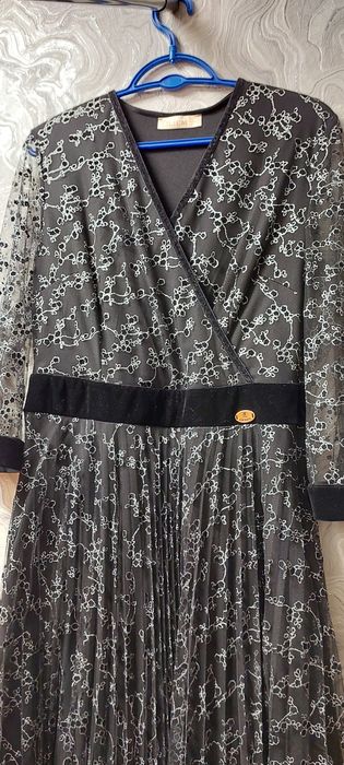 Вечернее кружевное чёрное платье 48р.р