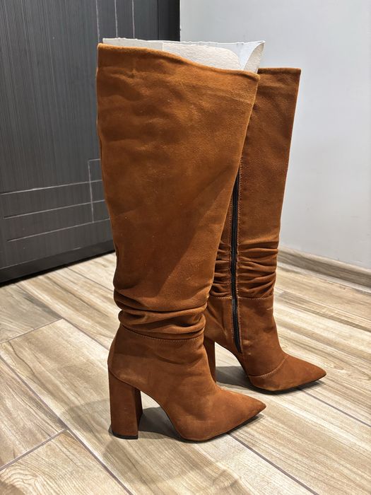 Дамски ботуши от естествен велур