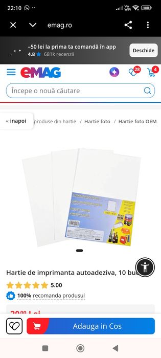 Vând etichete adezive 10file x 24etichete noi sigilate