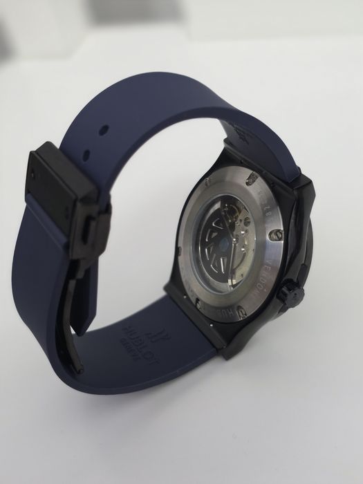 Hublot Classic Fusion Blue Ceramic Black Dial Black Rubber Strap 42mm
