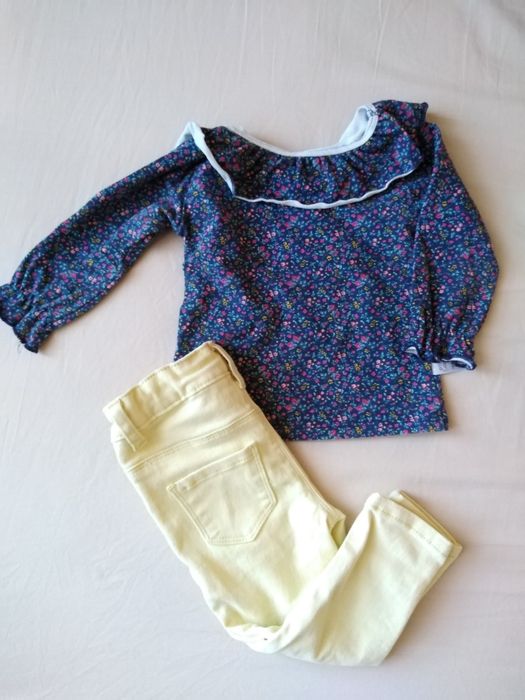 Свитшот на девочку и джинсы 6-18м