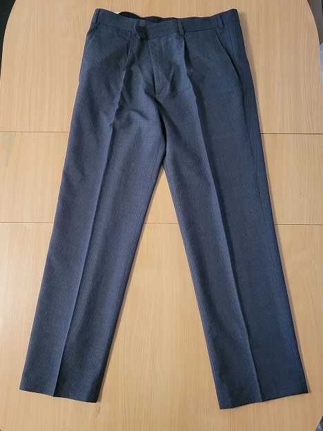 Pantaloni barbati 45% lana negru cu dungi M-L